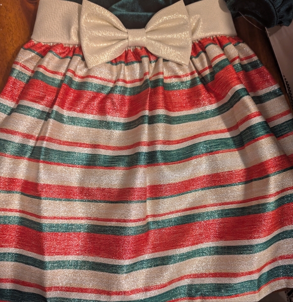 NWT Special Occasion Dress. Bonnie Jean DRESS. Velvet & Stripes - Picture 4 of 4